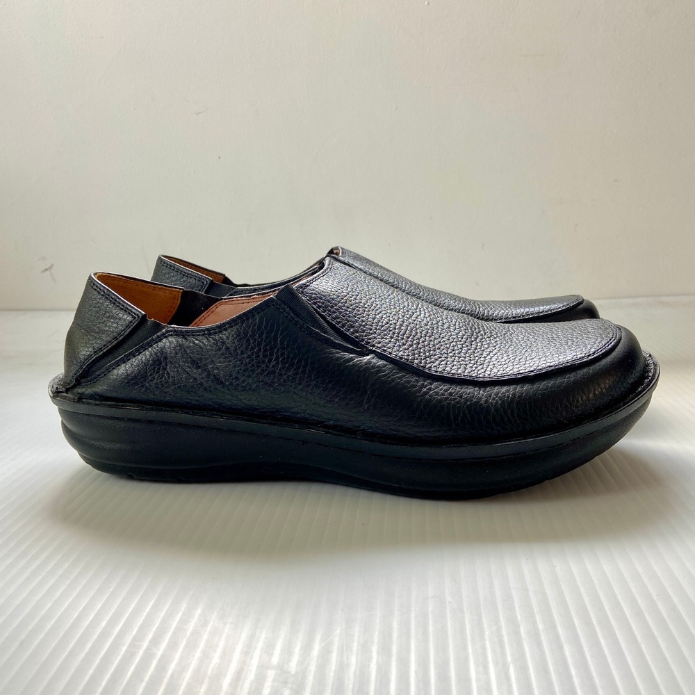 Alegria‎ Schuster Black Leather Mens Casual Slip On Loafers Shoes EU 43 US 9.5